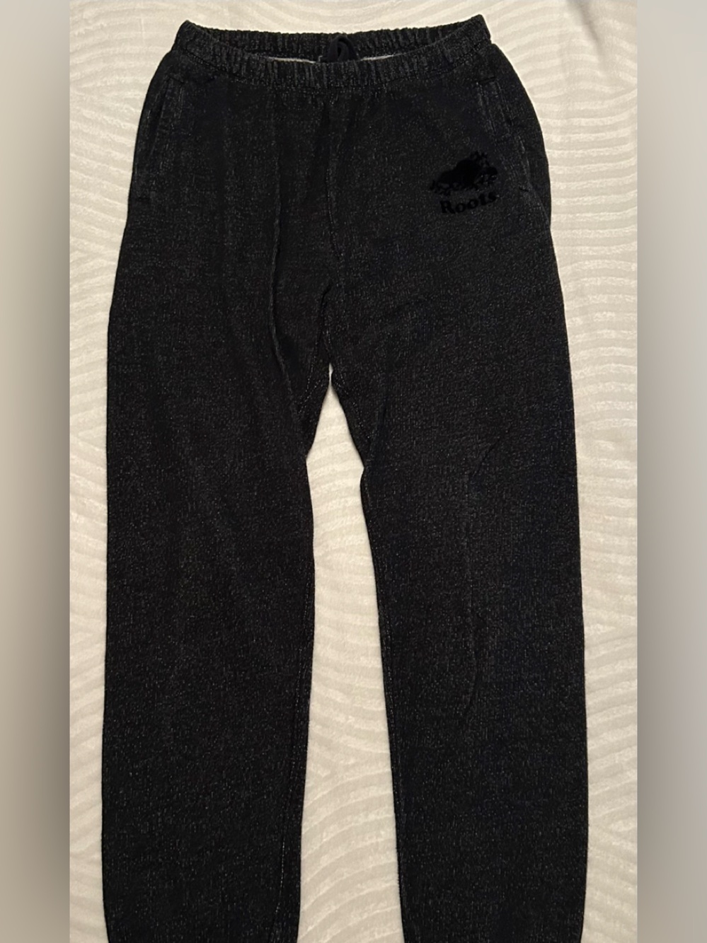 Roots Black Track Pants with Elastic Waist